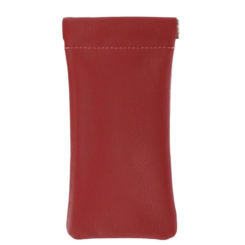 CTM Leather Push Mouth Pebble Grain Eyeglass Holder
